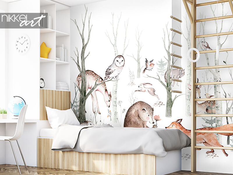 Kids wall mural Watercolor wall murals for the nursery